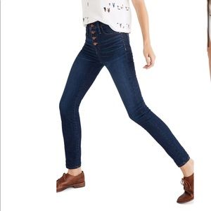 MADEWELL Button Front Mid Rise Skinny Jeans